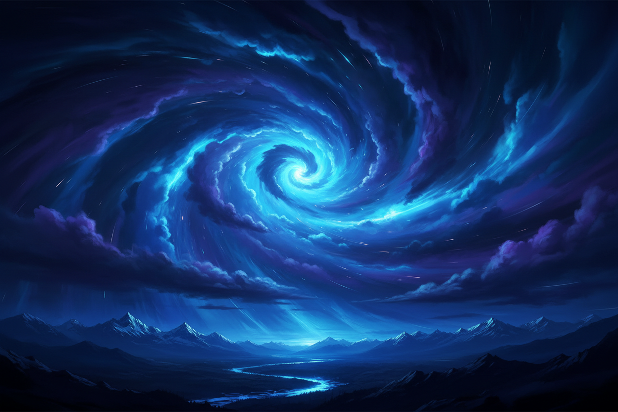 vibrant dymamik dark blue sky